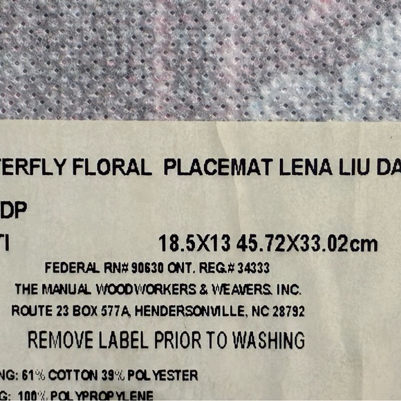 Butterfly Floral Tapestry Placemat by Lena Liu Daisy, Set Of 10 Made In USA - Picture 12 of 14